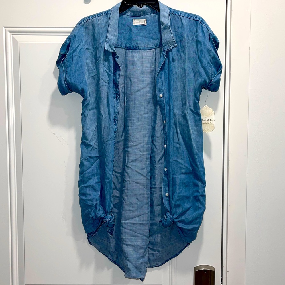 COPY - Shortsleeve soft denim button up or shortsleeve jacket Altar’d State